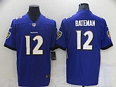 Nike Ravens 12 Rashod Bateman Purple 2021 NFL Draft Vapor Untouchable Limited Jersey,baseball caps,new era cap wholesale,wholesale hats